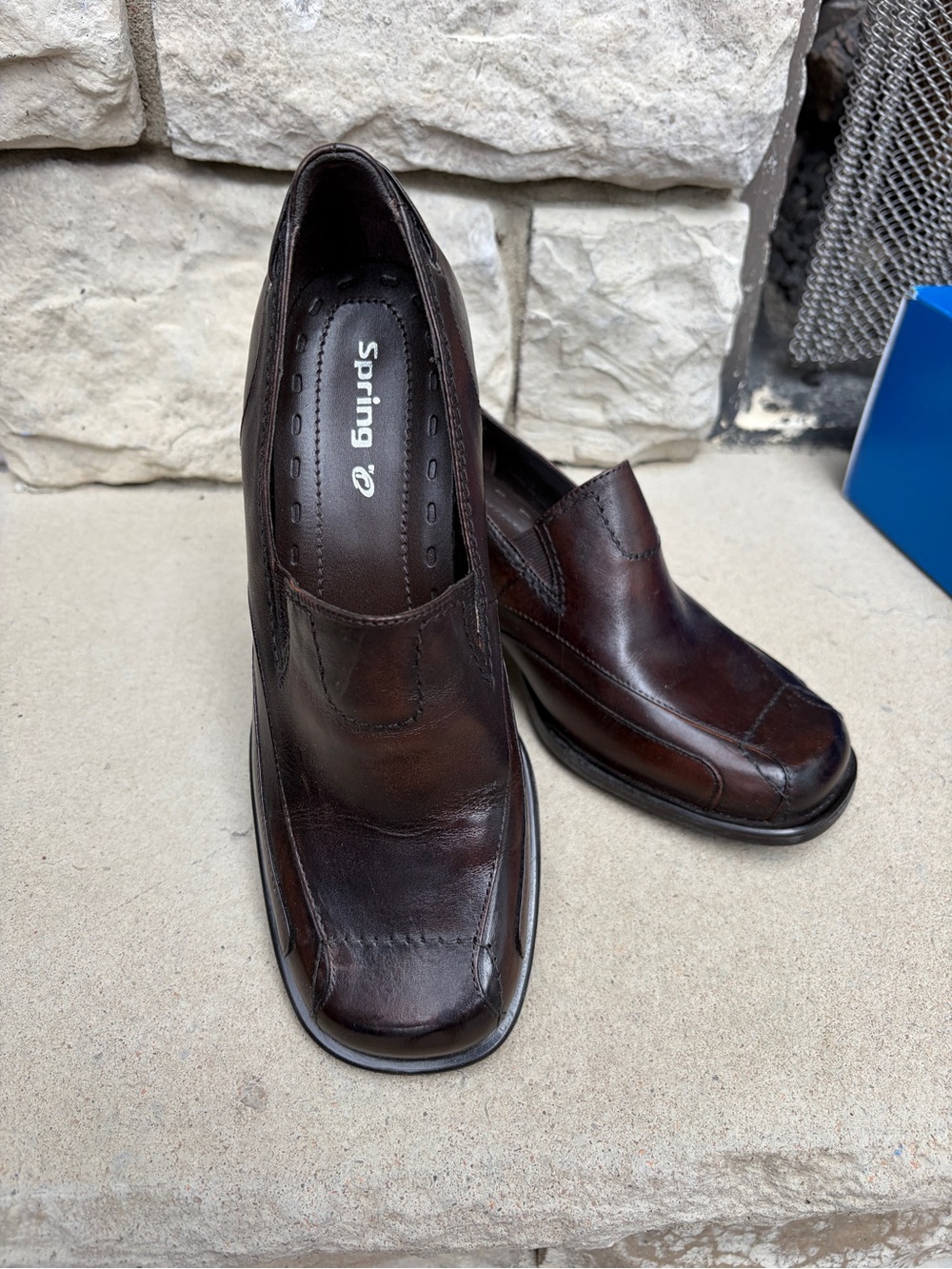 Call It Spring Dark Brown chunky Heeled Loafers